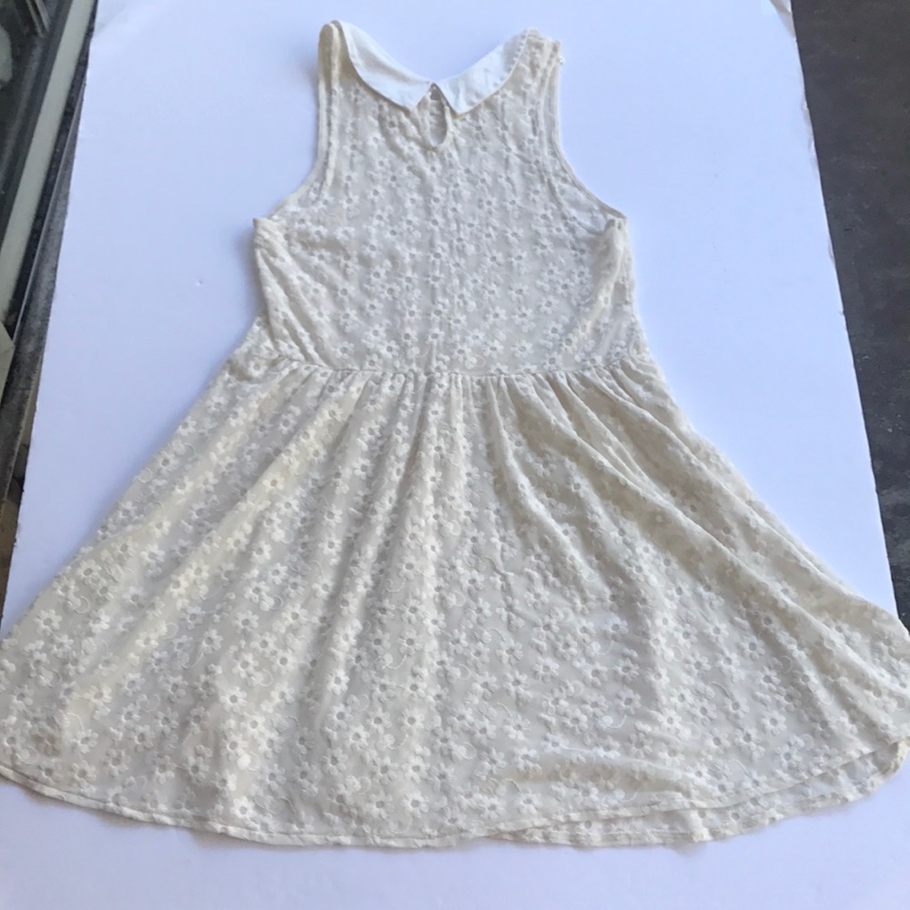 FP Sweet Daisy Collared Dress Free People Sheer Lace Sundress White Mini Small - Picture 7 of 14